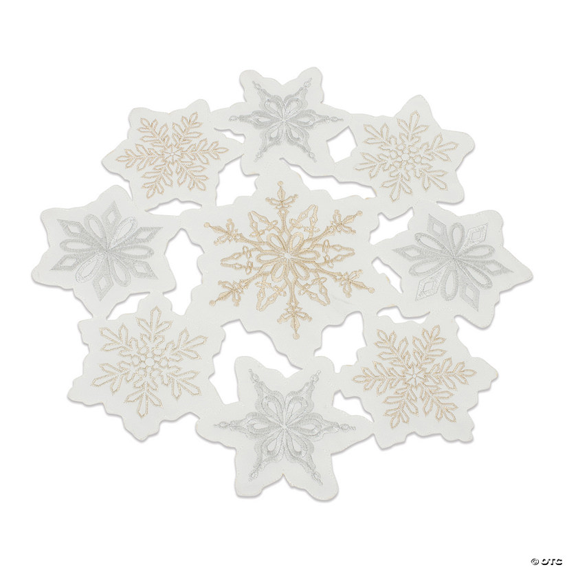 Snowflake Doily (Set Of 3) 17"D Polyester Image