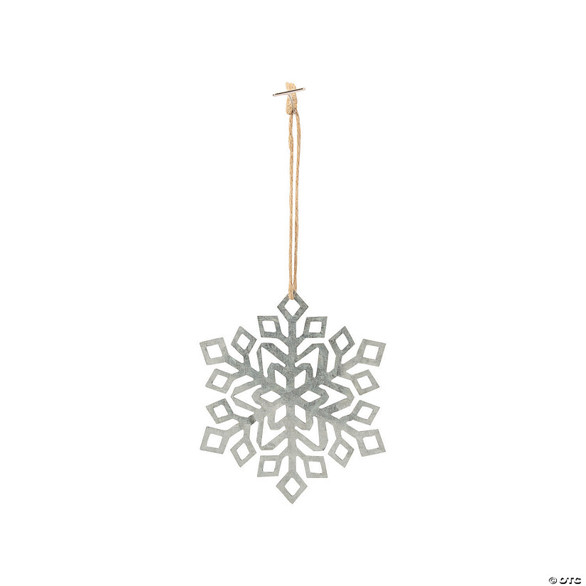 Snowflake Metal Christmas Ornaments - 12 Pc. Image