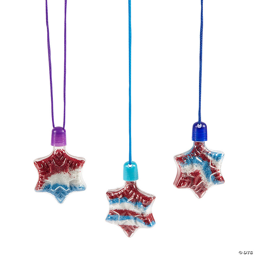 Snowflake Sand Art Necklaces - 12 Pc. Image
