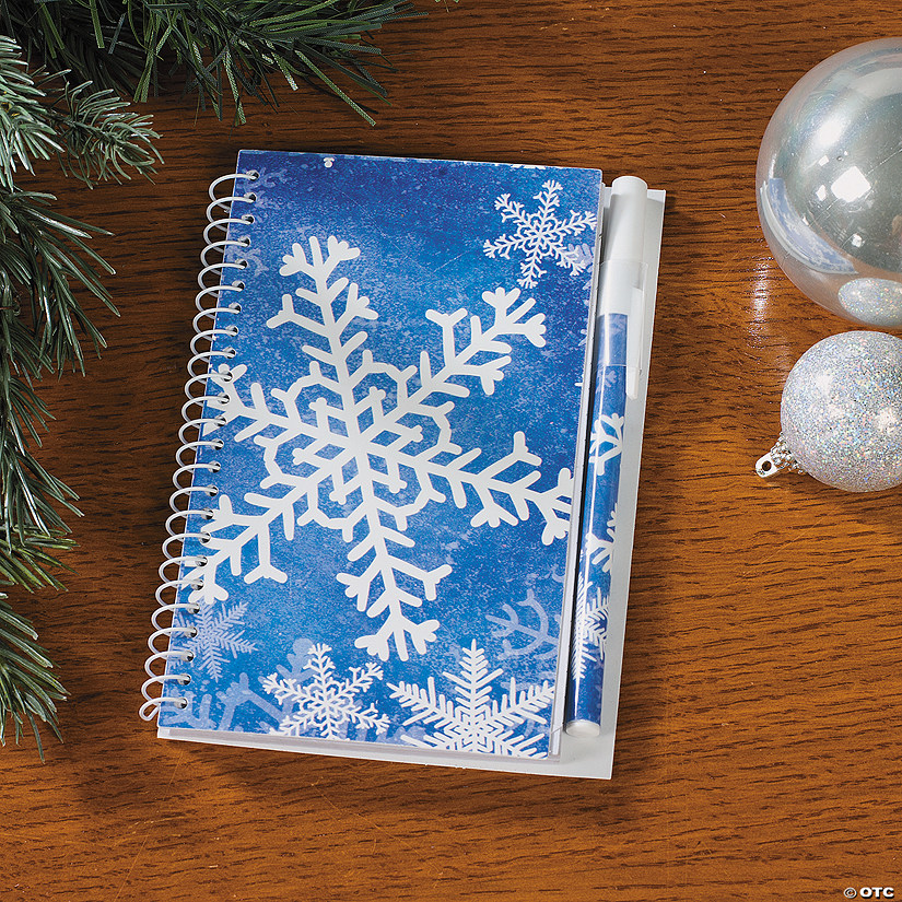Snowflake Spiral Notepads with Pen - 12 Pc. Image