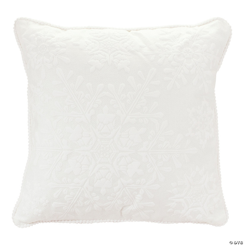 Snowflake Throw Pillow 17"Sq Polyester Image