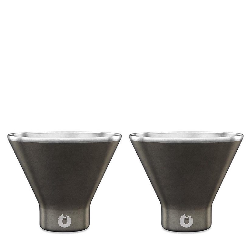Snowfox Stainless Steel Martini Glass, Set of 2 - Olive Grey Image