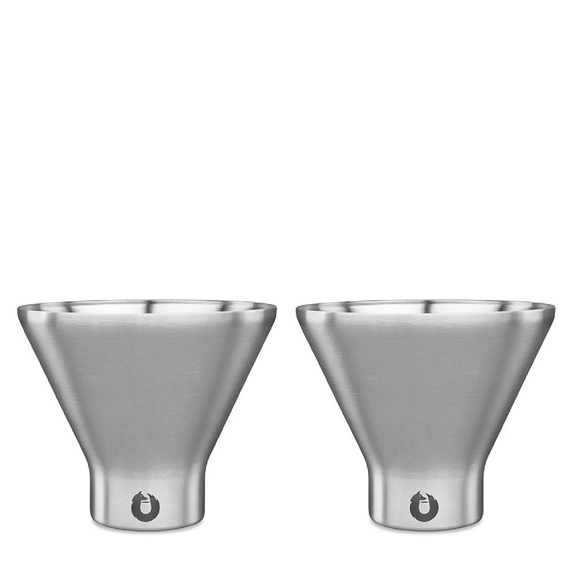 Snowfox Stainless Steel Martini Glass, Set of 2 - Steel Image