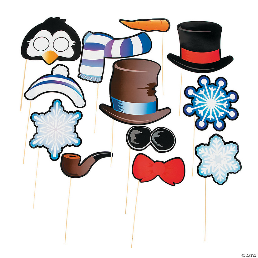 Snowman &amp; Penguin Photo Stick Props- 12 Pc. Image
