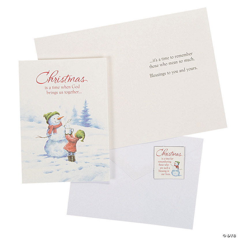 Snowman Christmas Cards With Magnet Oriental Trading