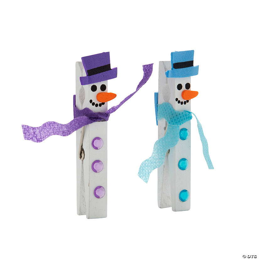 Snowman Clothespin Craft Kit - Makes 12 Image