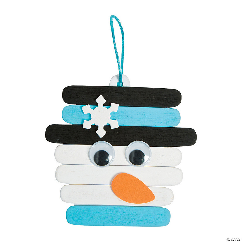 Snowman Craft Stick Christmas Ornament Craft Kit - Makes 12 Image