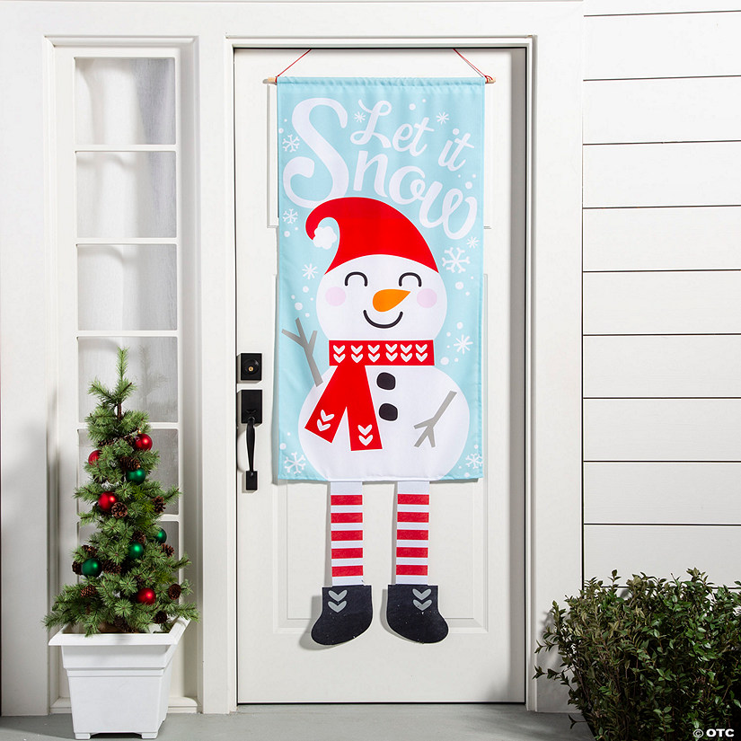 Snowman Dangle-Leg Door Sign Image