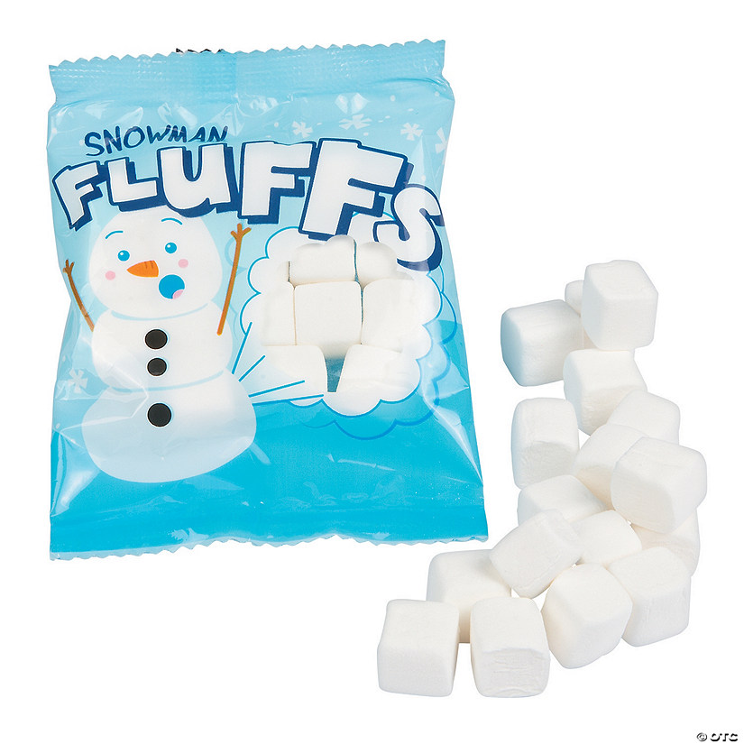 Snowman Fluffs Marshmallow Candy Fun Packs - 72 Pc. Image