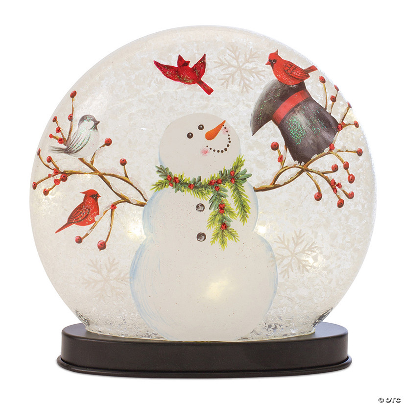 Snowman Globe 8"H Glass 2 Aa Batteries, Not Included Image