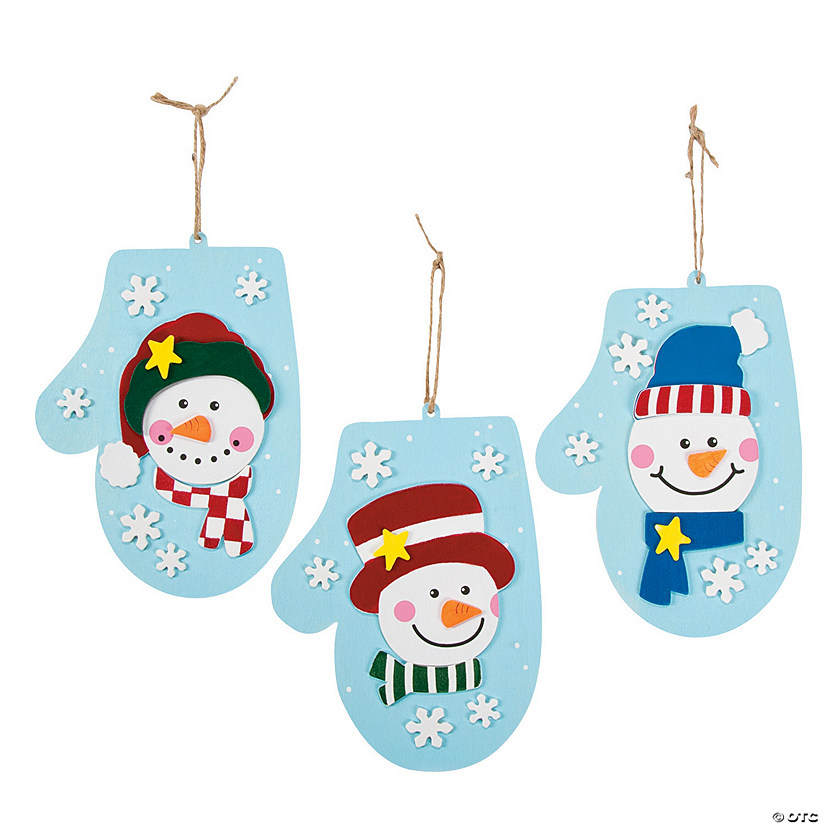 Snowman Mitten Christmas Ornament Craft Kit - Discontinued