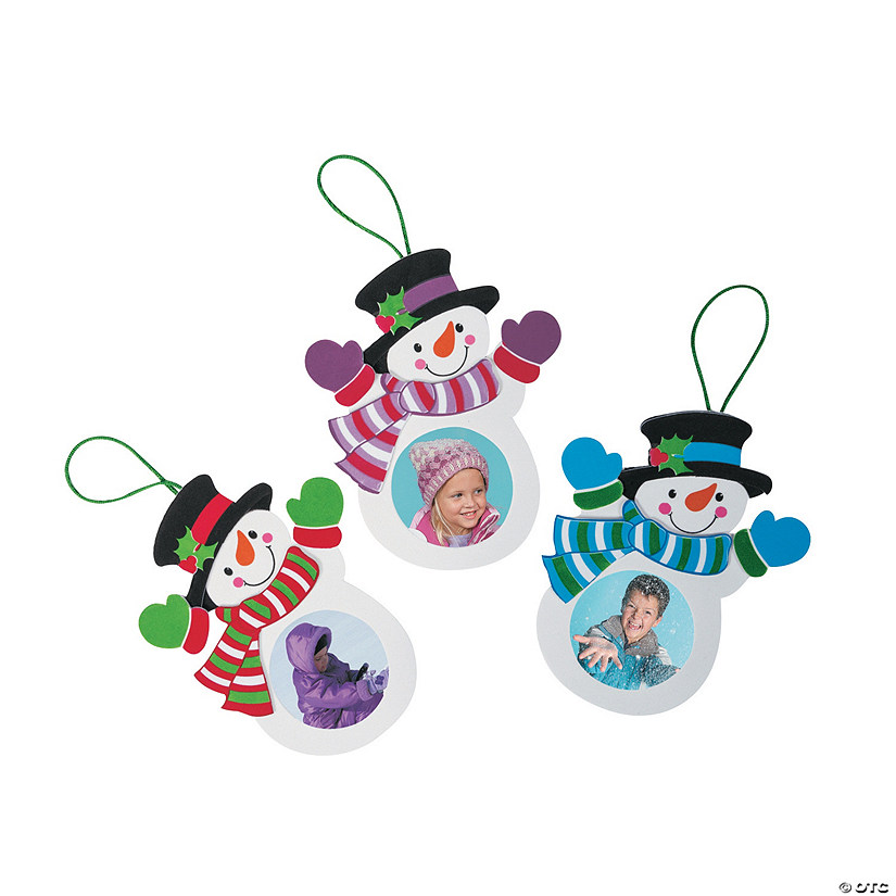 Snowman Picture Frame Ornament Craft Kit - Makes 12 - Less Than Perfect Image