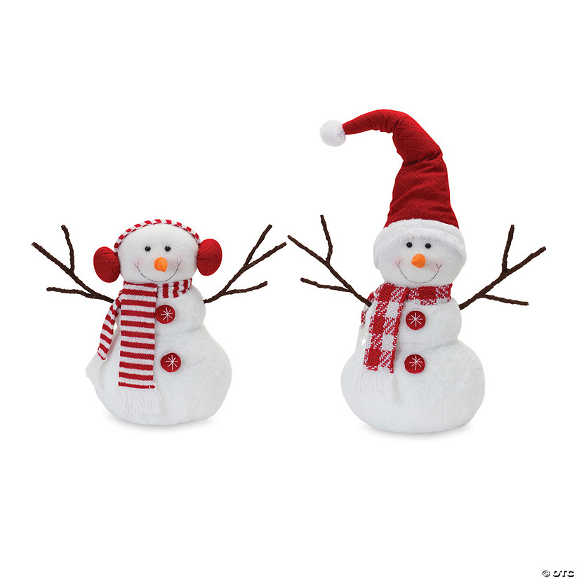 Snowman Shelf Sitter With Hat And Scarf (Set Of 2) 12.5"H, 18"H Polyester Image