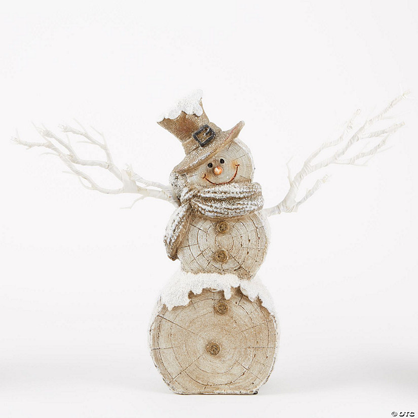 Snowman Statue With Twig Lights 18X3X15.25" Oriental Trading