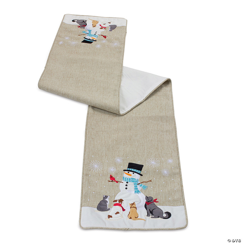 Snowman With Cardinal Runner 70"L X 15"W Polyester Image