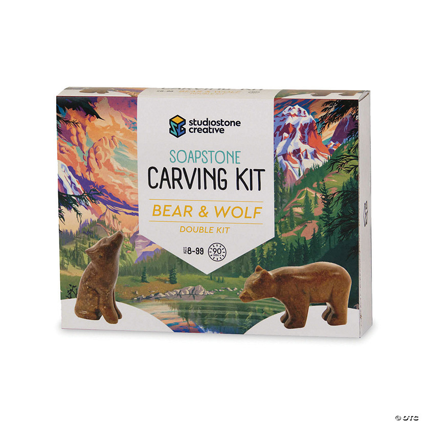 Soapstone Carving Kits: Bear & Wolf Image
