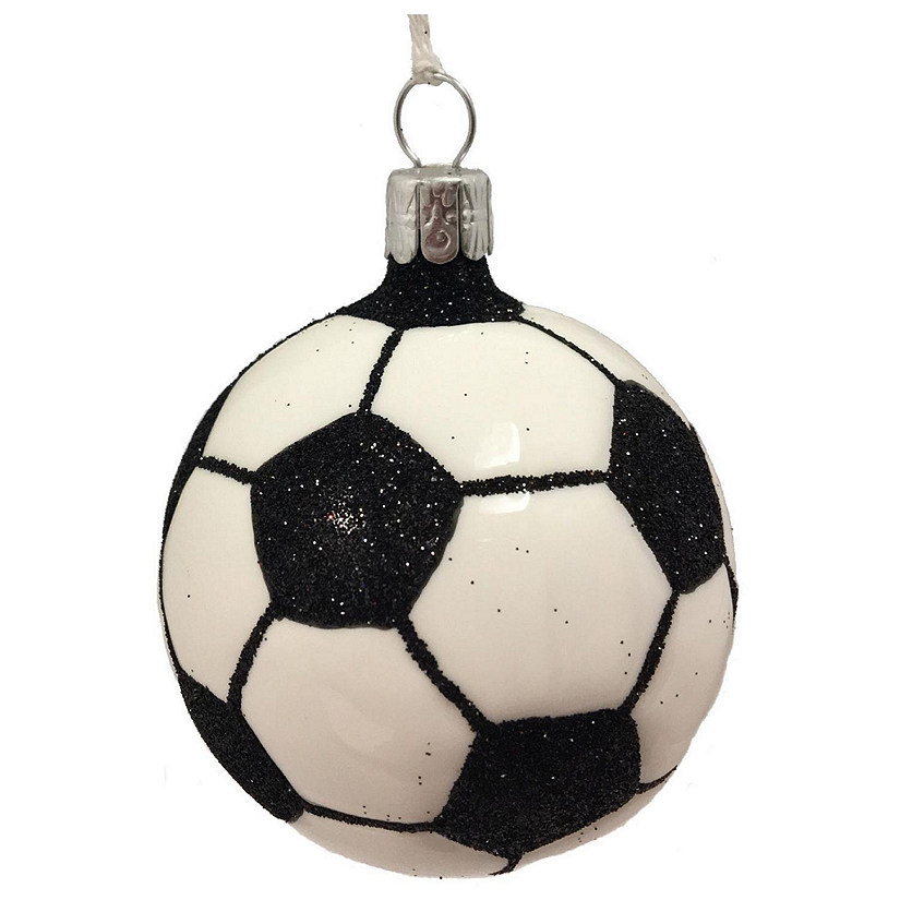 Soccer Ball Czech Glass Christmas Tree Ornament Sports Decoration Football Image