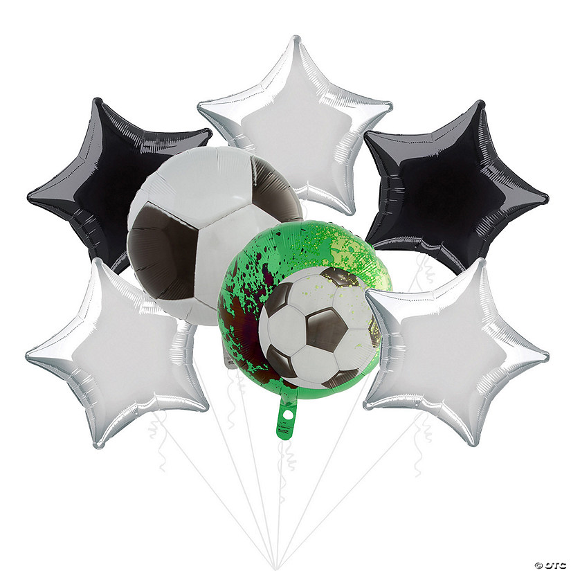 Soccer Mylar Balloon Bouquet - 9 Pc. Image