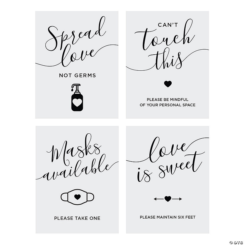 Social Distance Wedding Signs - 4 Pc. Image