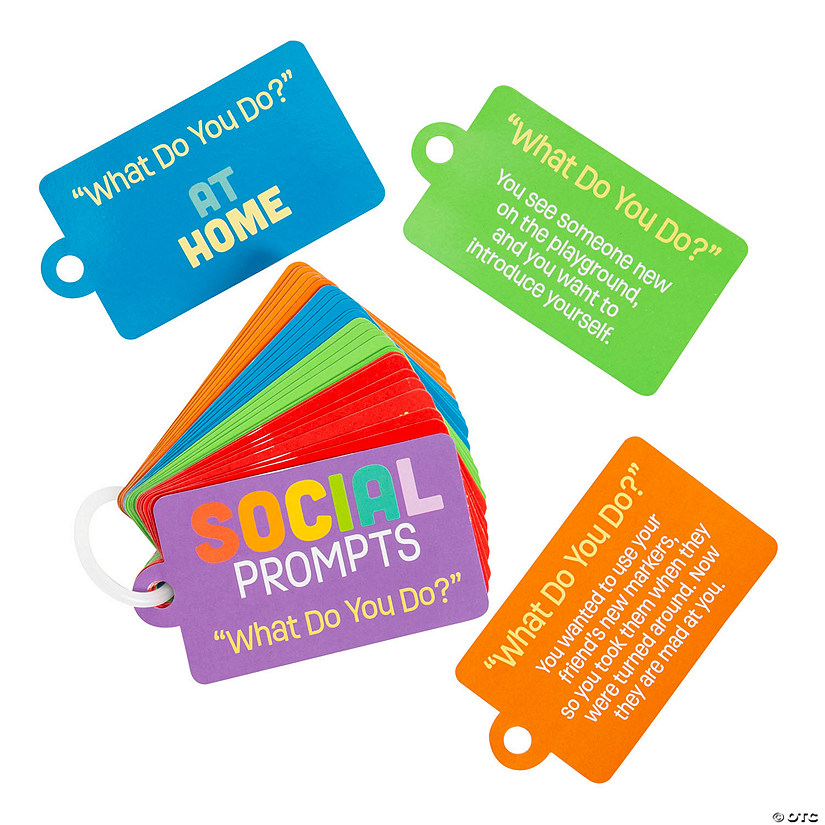 Social Emotional Learning Social Skills Prompt Card Sets on Ring - 6 Pc. Image