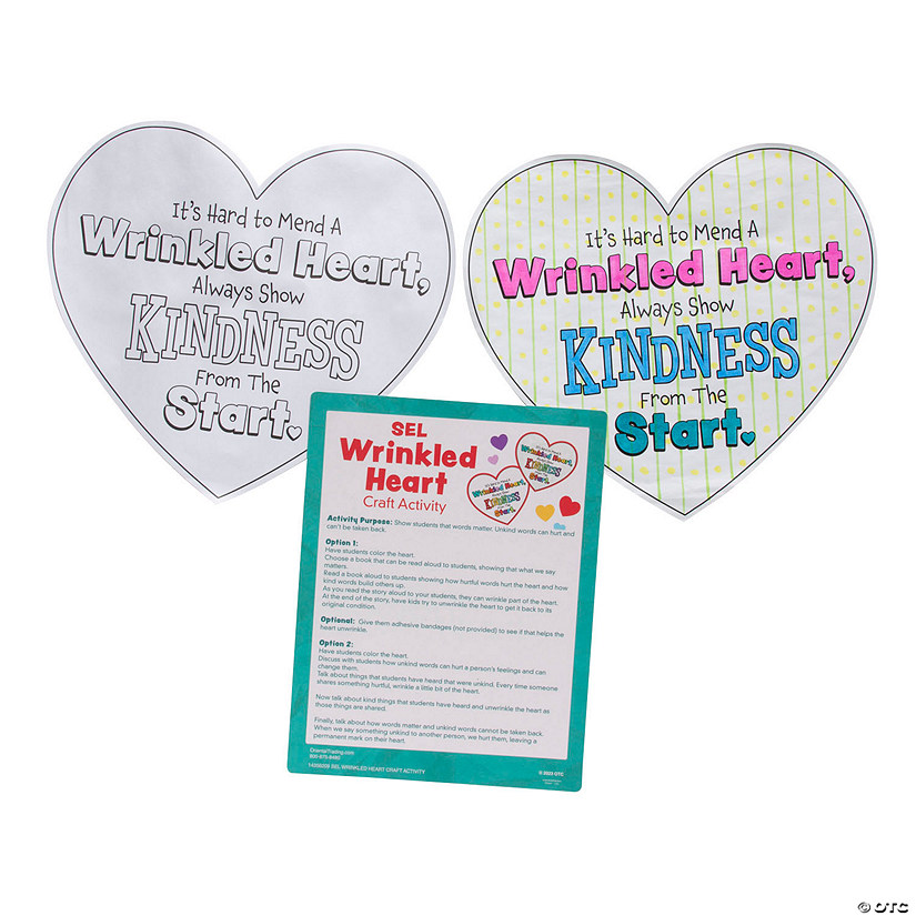 Social Emotional Learning Wrinkled Heart Craft Activities - 30 Pc. Image