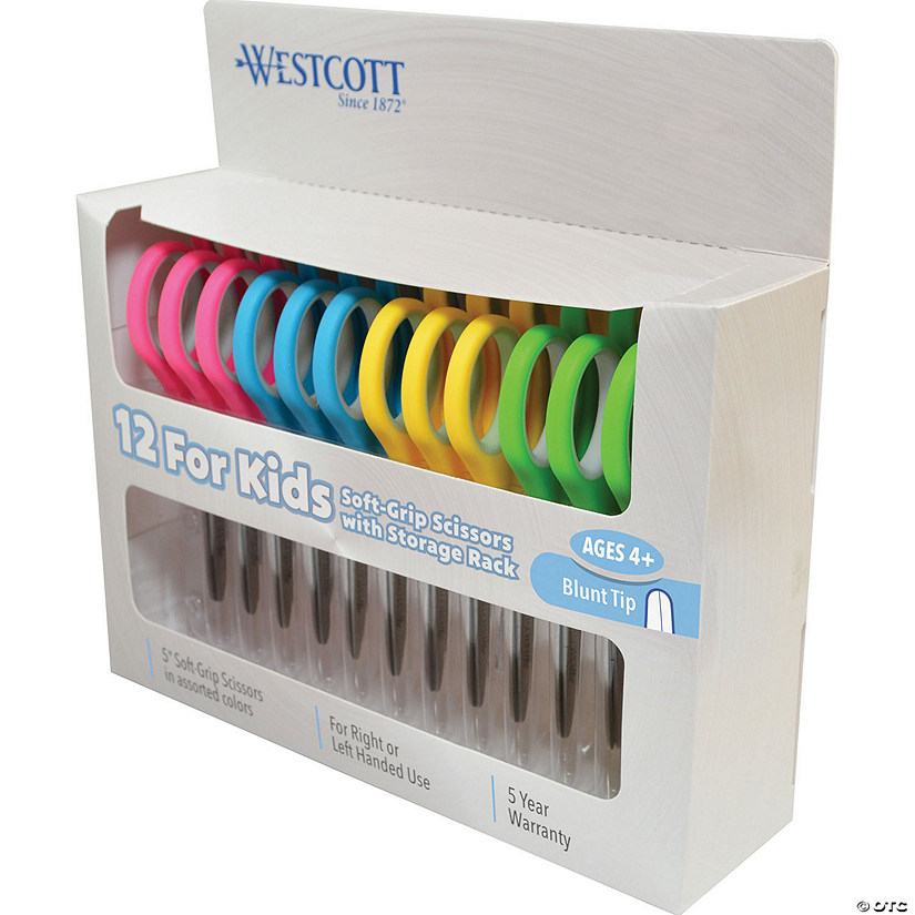 Soft Handle 5" Kids Scissors Classpack, Blunt, Pack of 12 Image