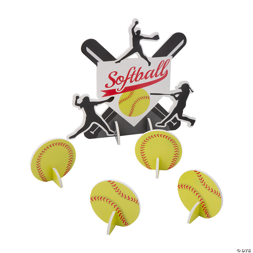 Softball Party Centerpieces - 5 Pc. Image