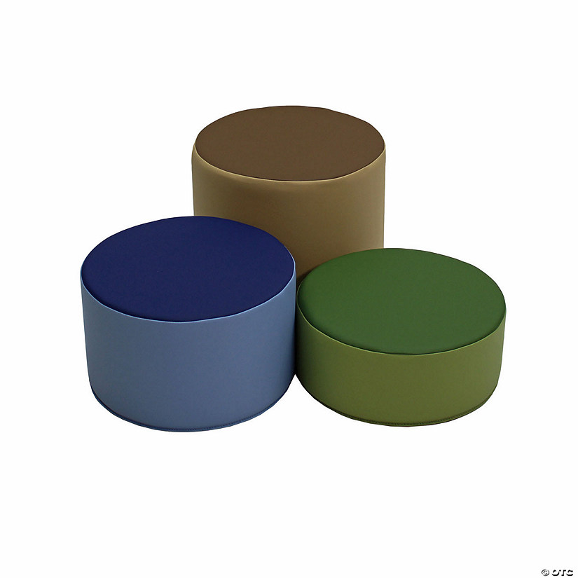 SoftScape 15" Round Ottomans, Earth Tone 3-Piece Image