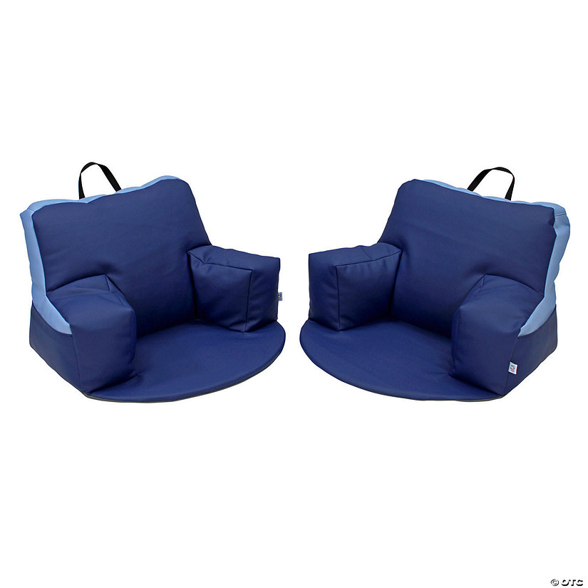 SoftScape Relax N Read Bean Bag Chair Plus, 2-Pack - Navy/Powder Blue Image