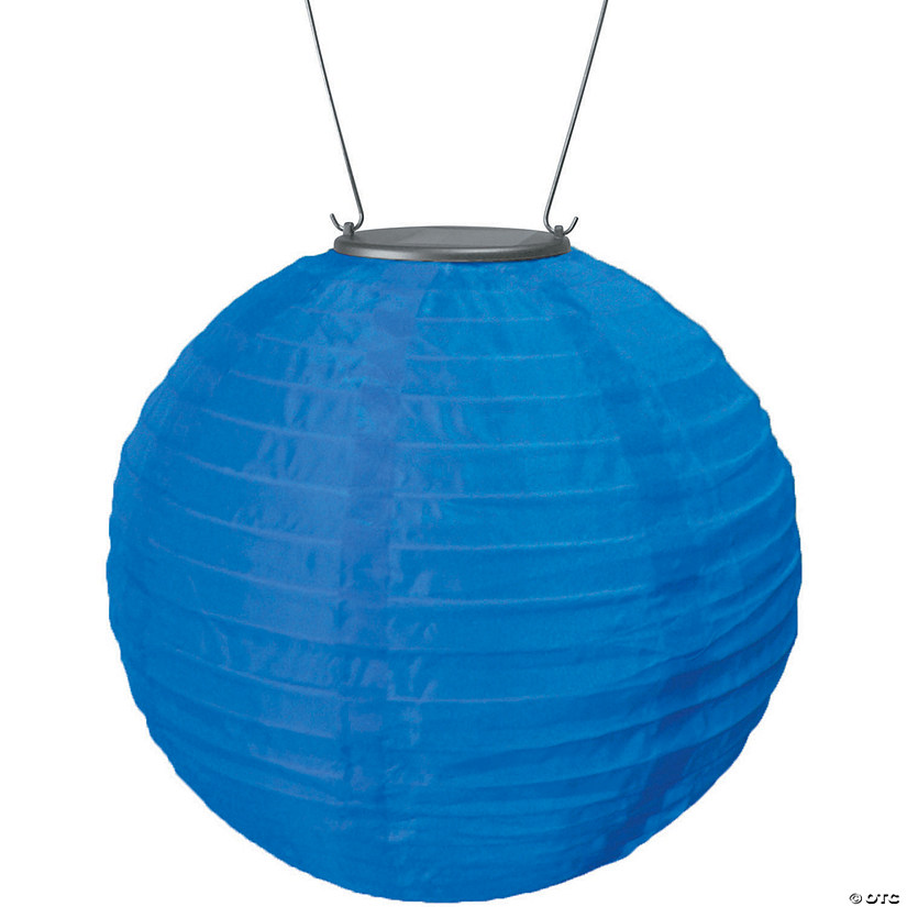 Soji Original Round Nylon Solar Lantern 10"-Blue