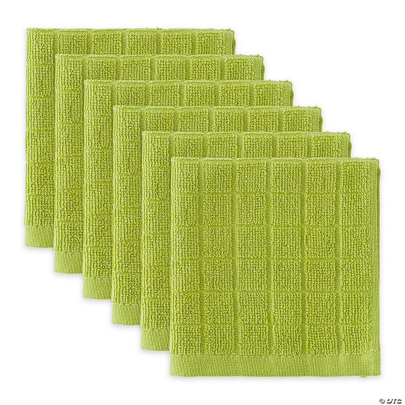 Solid Avocado Windowpane Terry Dishcloth (Set Of 6) Image