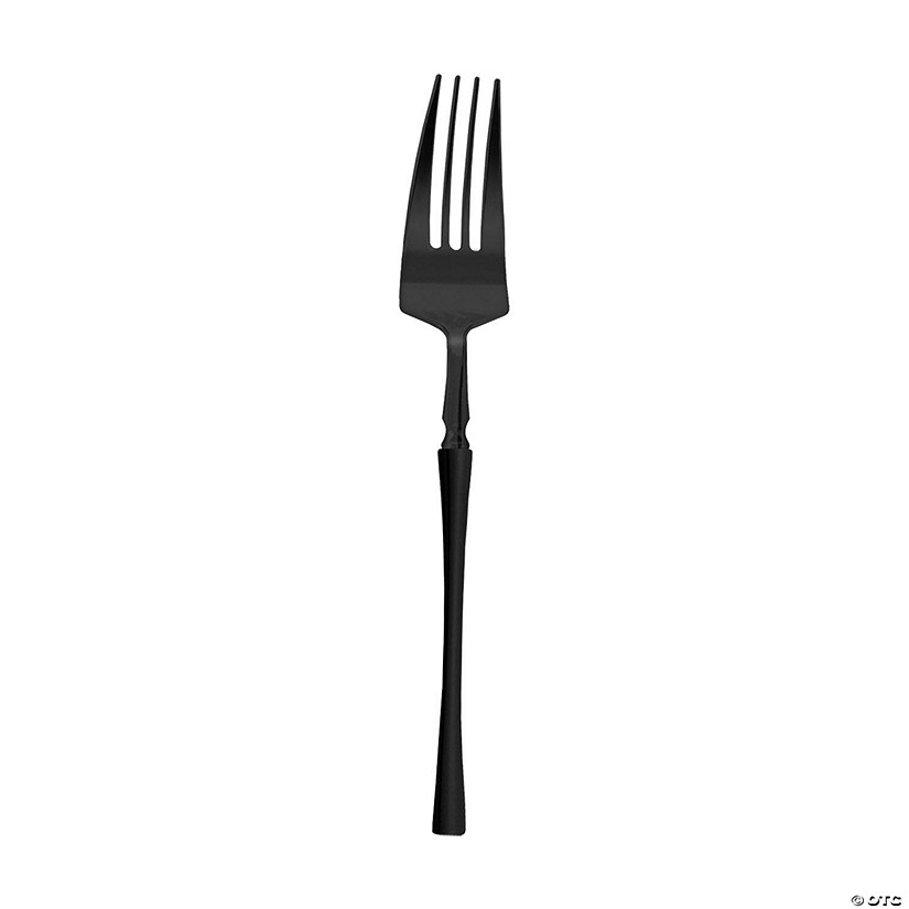 Solid Black Moderno Disposable Plastic Dessert Forks - (120 Forks) Image