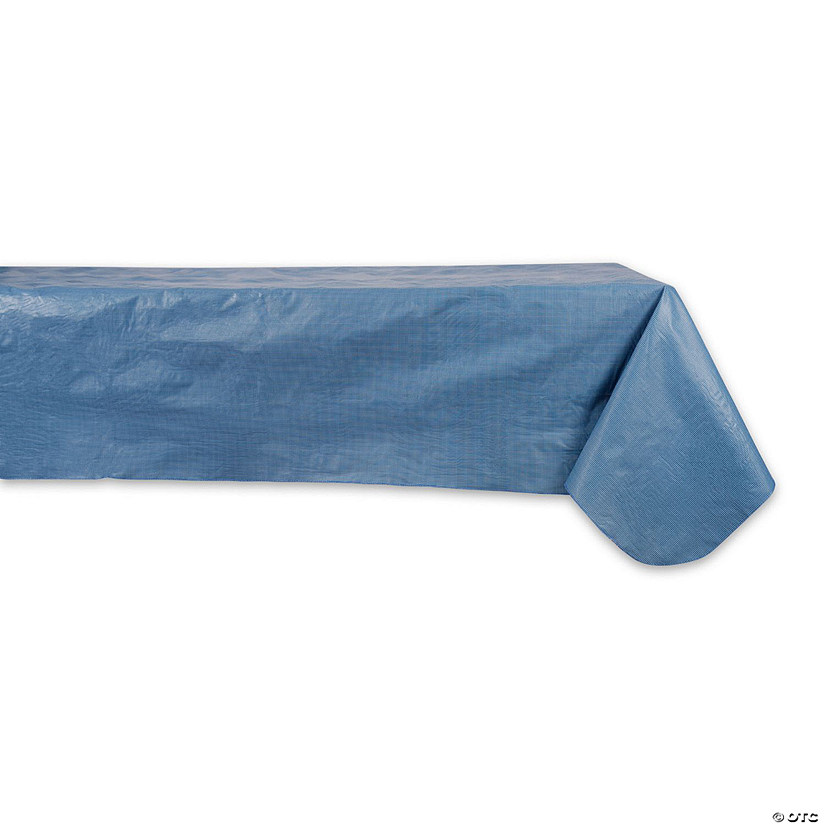 Solid Blue Vinyl Tablecloth 60X102 Image