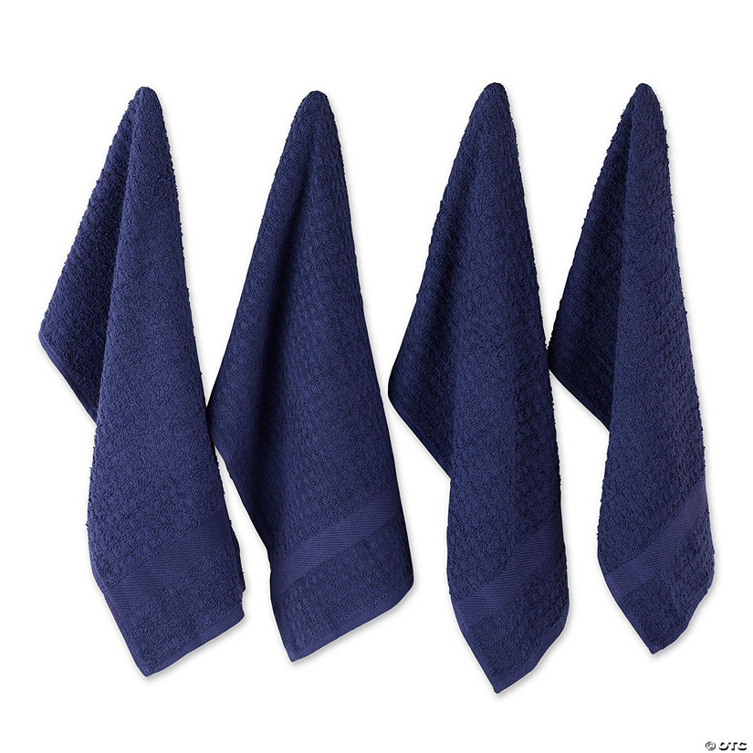 Solid Blue Waffle Terry Dishtowel (Set Of 4) Image