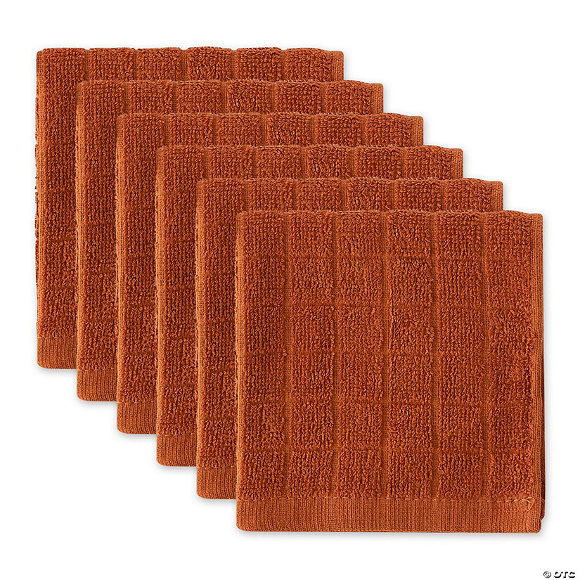 Solid Cinnamon Windowpane Terry Dishcloth (Set Of 6) Image