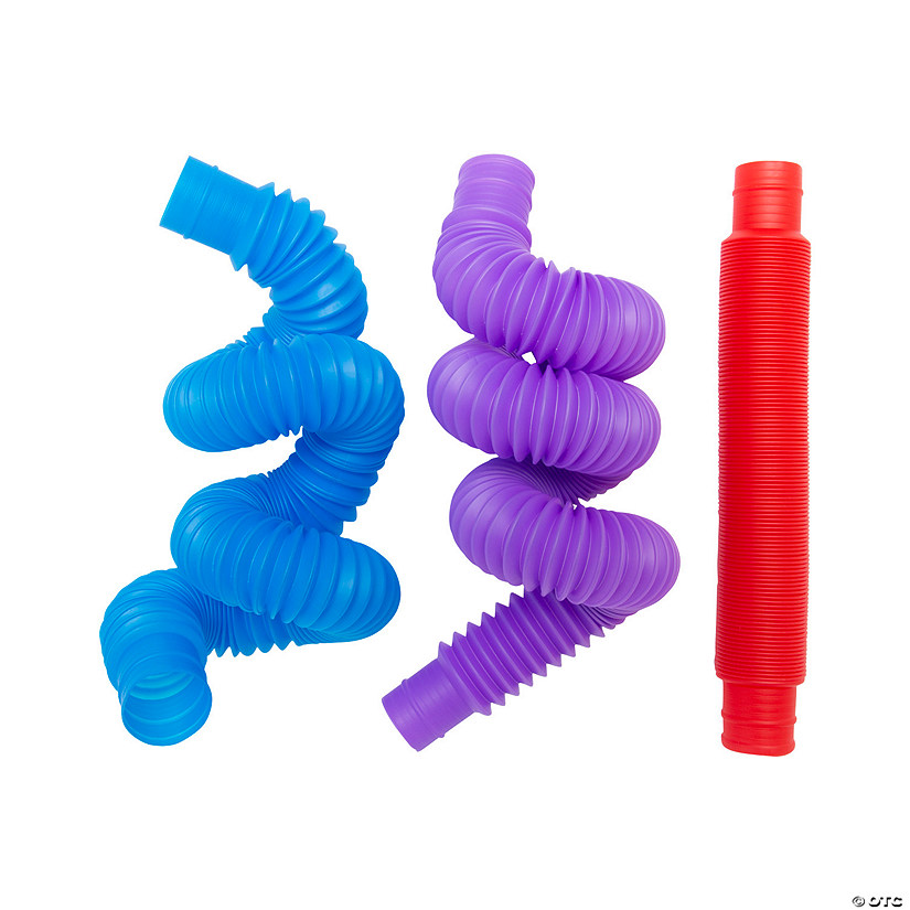 Solid Color Expanding Tube Fidget Toys - 12 Pc. Image