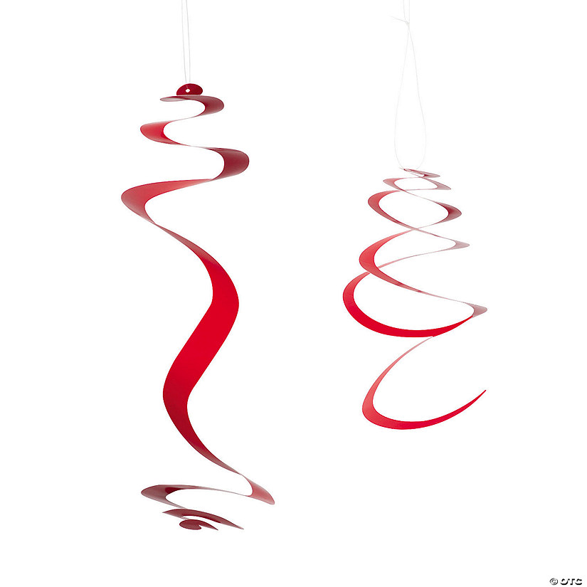 Solid Color Hanging Swirl Decorations - 12 Pc. Image