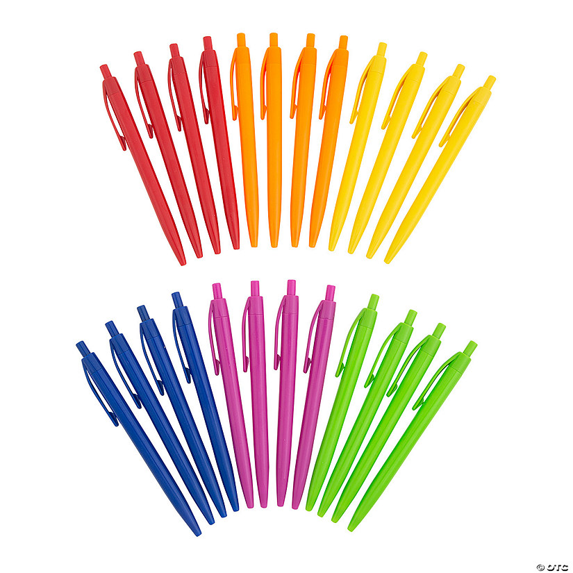 Solid Color Retractable Pen Assortment - 24 Pc. Image