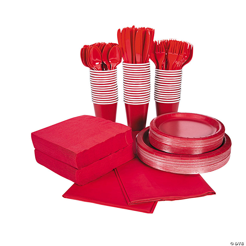 Solid Color Tableware Party Packs for 48 Oriental Trading