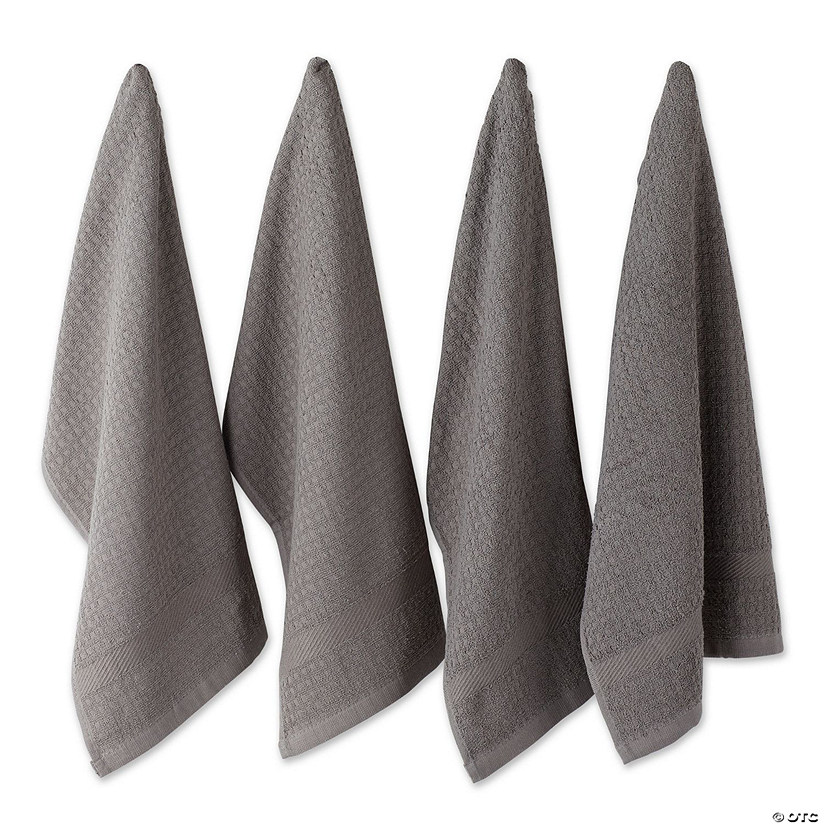 Solid Gray Waffle Terry Dishtowel (Set Of 4) Image