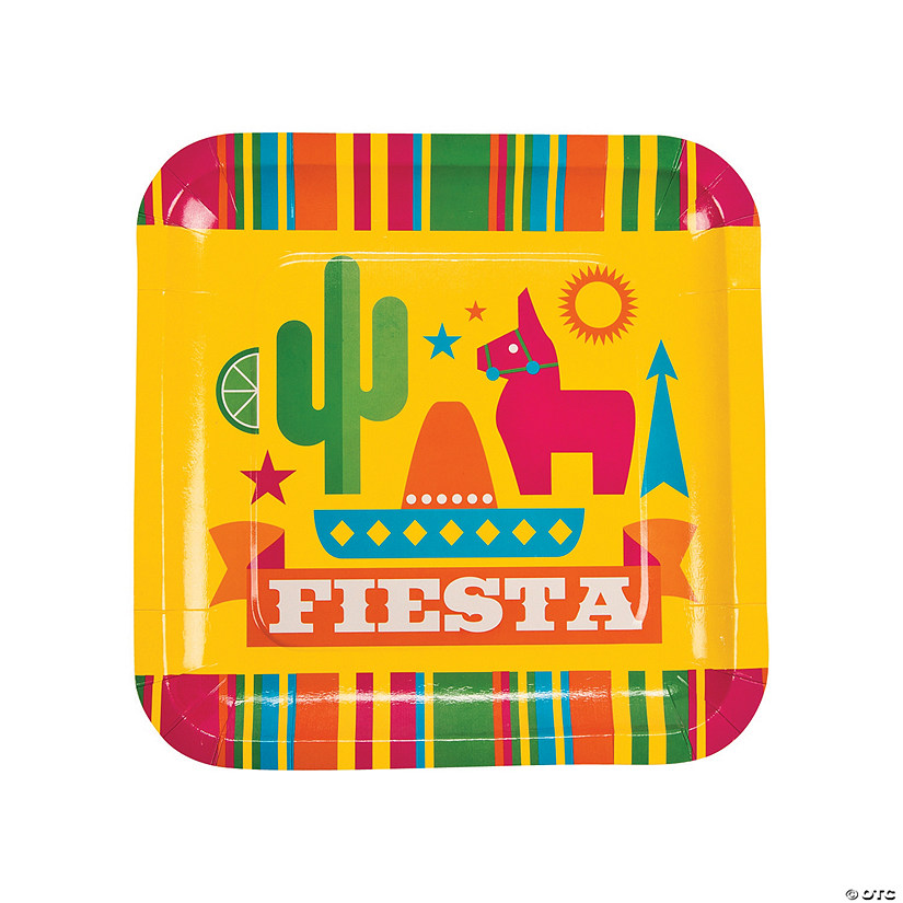 Sombrero Fiesta Party Paper Dinner Plates - 8 Ct. Image