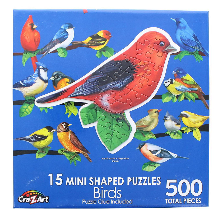 Songbirds II  15 Mini Shaped Jigsaw Puzzles  500 Color Coded Pieces Image
