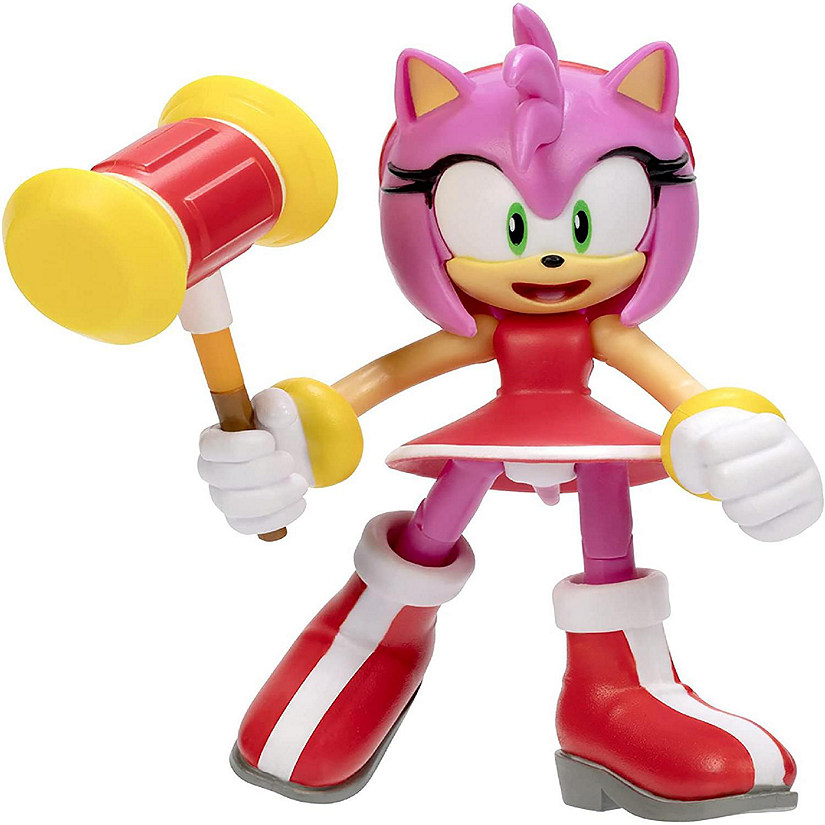 Sonic the Hedgehog 4 Inch Figure  Modern Amy with Hammer Image