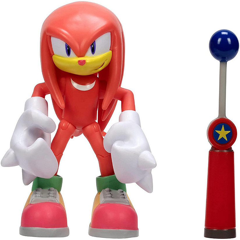 Sonic the Hedgehog 4 Inch Figure  Modern Knuckles with Blue Checkpoint Image