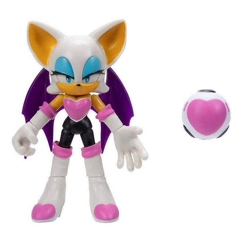 Sonic the Hedgehog 4 Inch Figure  Rouge the Bat with Heart Bomb Image