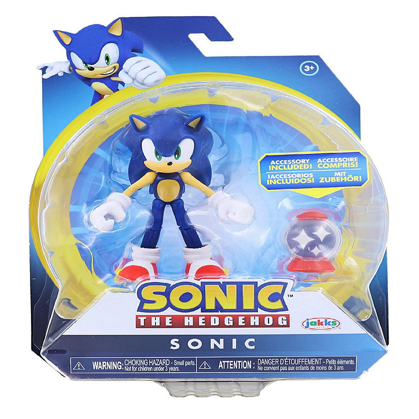 Sonic the Hedgehog 4 Inch Figure  Sonic (Modern) with Invincible Item Box Image