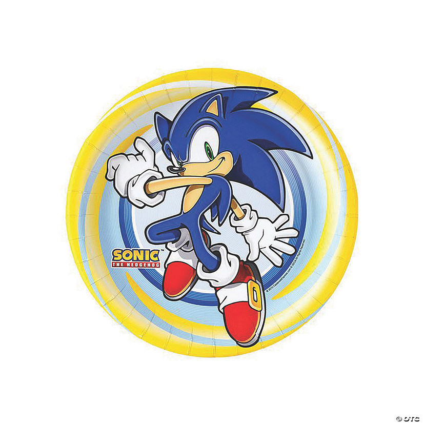 Sonic the Hedgehog&#8482; Blasting Rings Paper Dinner Plates - 8 Ct. Image