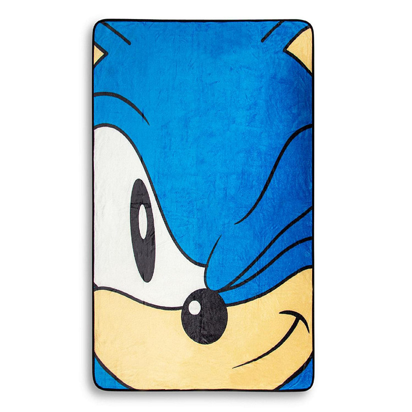 Sonic the Hedgehog Face Fleece Throw Blanket  45 x 60 Inches Image