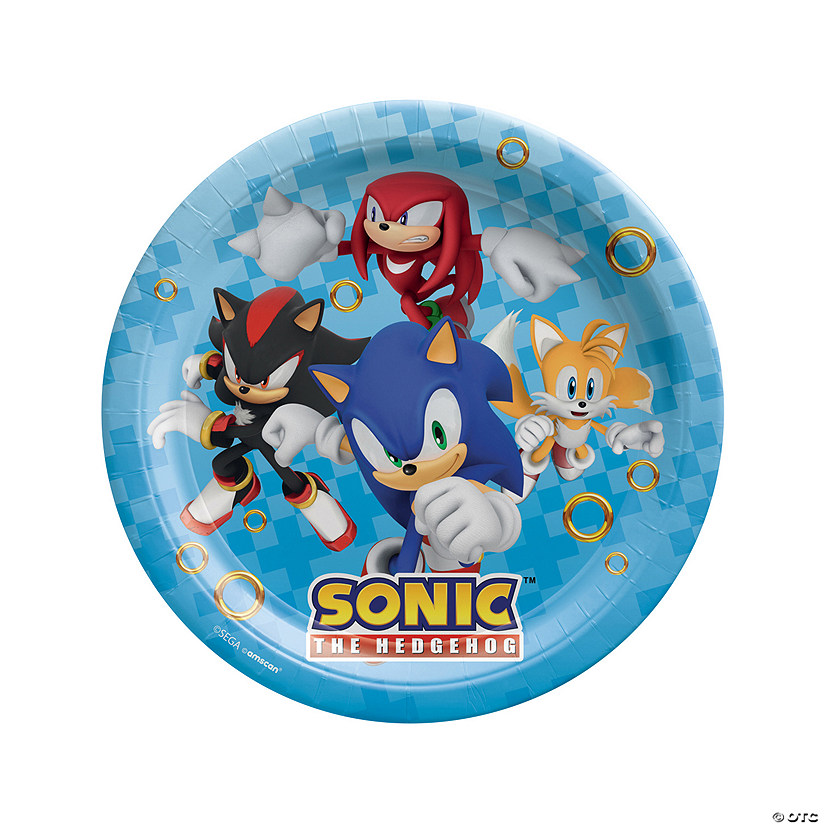 Sonic the Hedgehog&#8482; Gold Rings Dinner Paper Plates - 8 Ct. Image