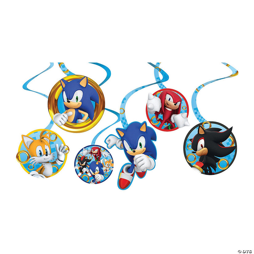 Sonic the Hedgehog&#8482; Hanging Swirl Decorations - 12 Pc. Image